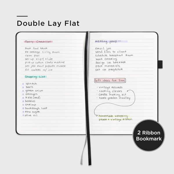 Lined Journal Notebook, 160 Pages, A5 5.7 x 8 inches College Ruled Thick Paper Notebook Journals for Writing, Hardcover Notebooks for Women Men Office School (1 Pack, Black) - Image 3