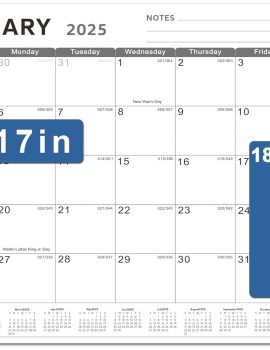 Desk Calendar 2025, 18 Months Calendar Runs from January 2025 to June 2026 – Large 17″ x 12″ Desktop/Wall Monthly Calendar for Home School, or Office – 2025 New Edition, Floral Pattern