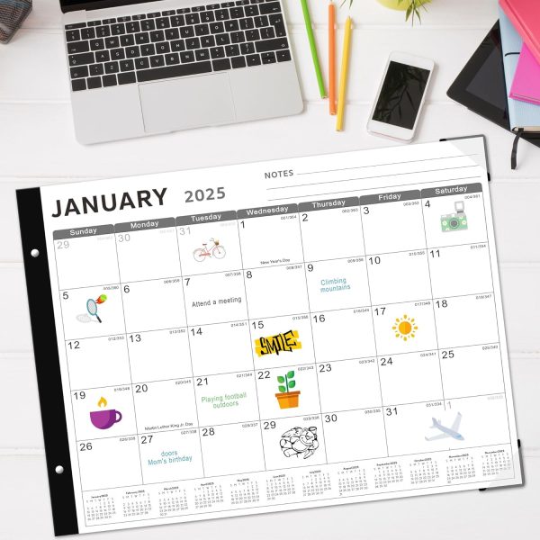 Desk Calendar 2025-2026, KOPEESY Large Calendar 18 Months From January 2025 to June 2026, 22" x 17" Desk top Calendar with Notes for Home, Office and School - Image 2