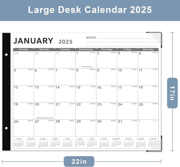 Desk Calendar 2025-2026, KOPEESY Large Calendar 18 Months From January 2025 to June 2026, 22" x 17" Desk top Calendar with Notes for Home, Office and School - Image 3