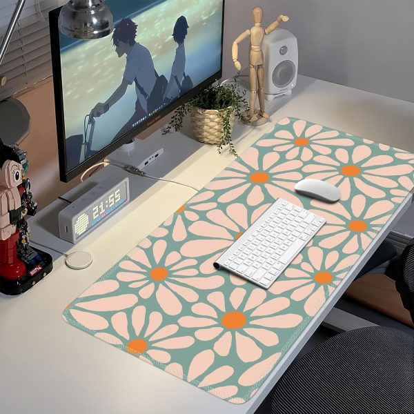 iCasso Desk Mat, XXL Large Mouse Pad, Anti-Slip Big Mousepad with Stitched Edges, Work & Gaming (Green Floral) - Image 7
