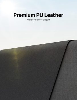 YSAGi Leather Desk Protector, Office Mat, Large Mouse Mat, Non-Slip PU Leather Blotter, Laptop Desk Mat, Waterproof Writing Pad for Office and Home (Black, 31.5″ x 15.8″)